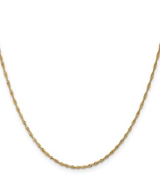 Ожерелье Curata Jewelry 18k Yellow Gold Italian Diamond-Cut Singapore Chain