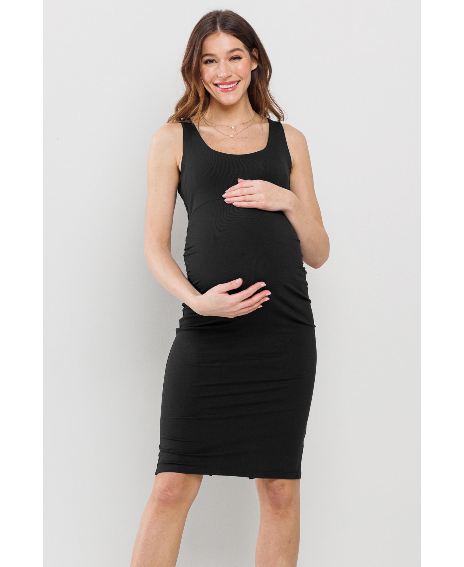 Hello Miz Женское платье Maternity Bodycon Scoop Neck Sleeveless Knee Length