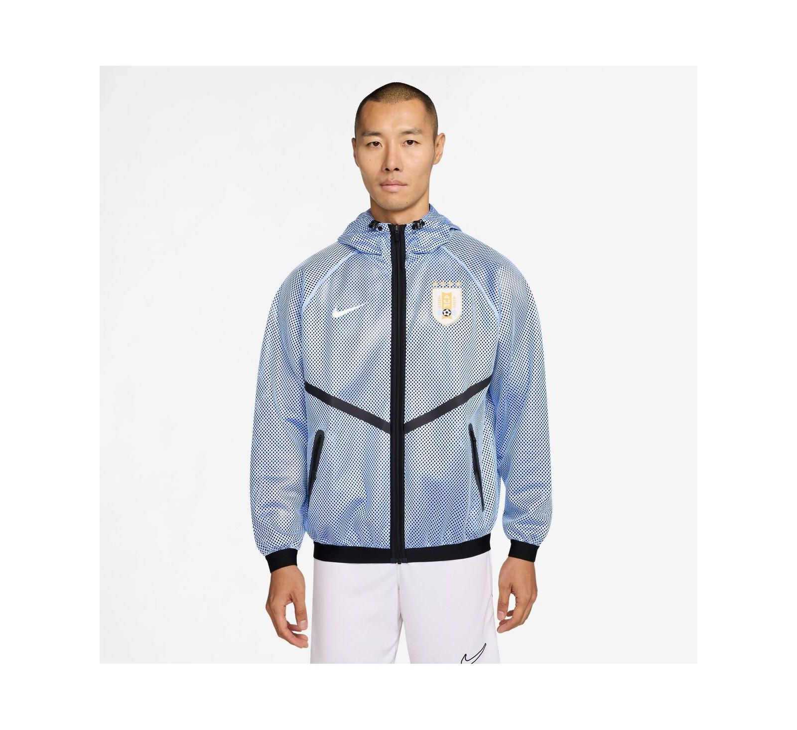 Nike Men's Light Blue Uruguay National Team 2026 Anthem Mesh Dri-FIT Full-Zip Hooded Jacket