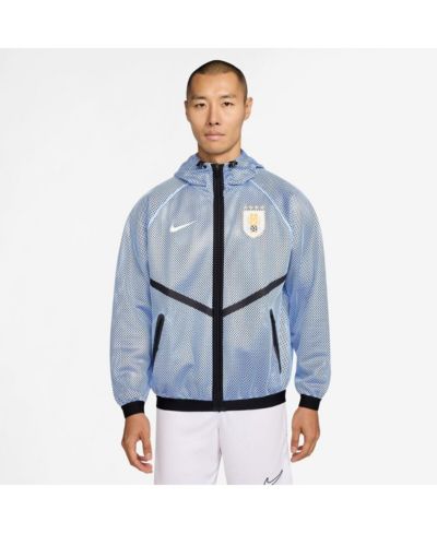 Nike Мужская ветровка Nike Full-Zip с капюшоном из сетки Uruguay National Team 2026 Anthem Light Blue