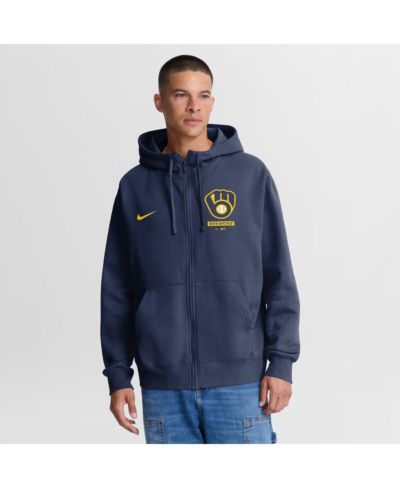 Мужское худи Nike Navy Milwaukee Brewers Primetime Lockup Full-Zip