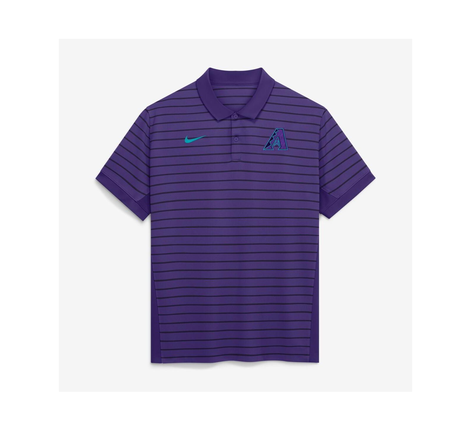 Nike Men's Purple/Black Arizona Diamondbacks Authentic Collection City Connect Striped Victory Dri-FIT Polo Shirt