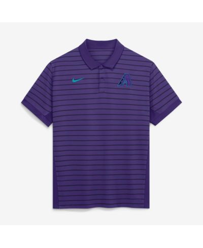 Nike Men's Purple/Black Arizona Diamondbacks Authentic Collection City Connect Striped Victory Dri-FIT Polo Shirt