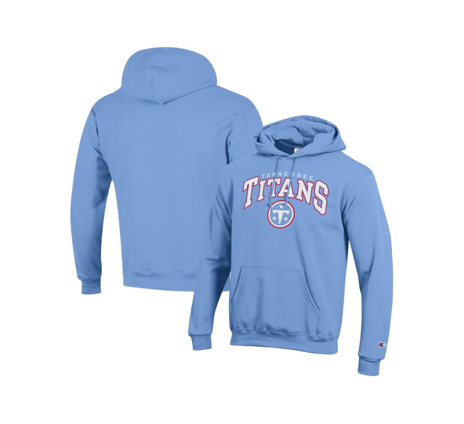 Champion Мужское худи Light Blue Tennessee Titans Powerblend Arch over Logo