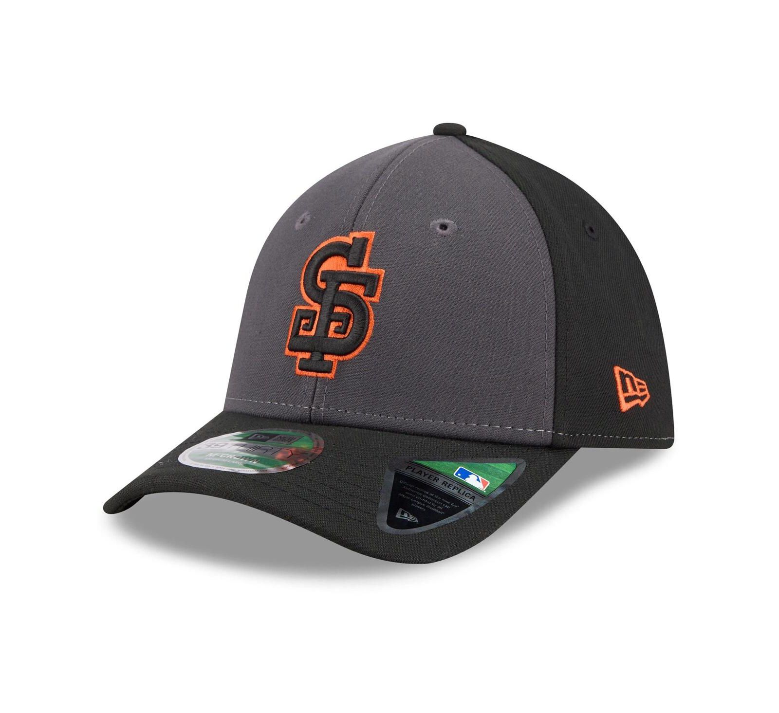 Мужская кепка New Era Gray/Black San Francisco Giants Player Replica Alternate 39THIRTY Flex