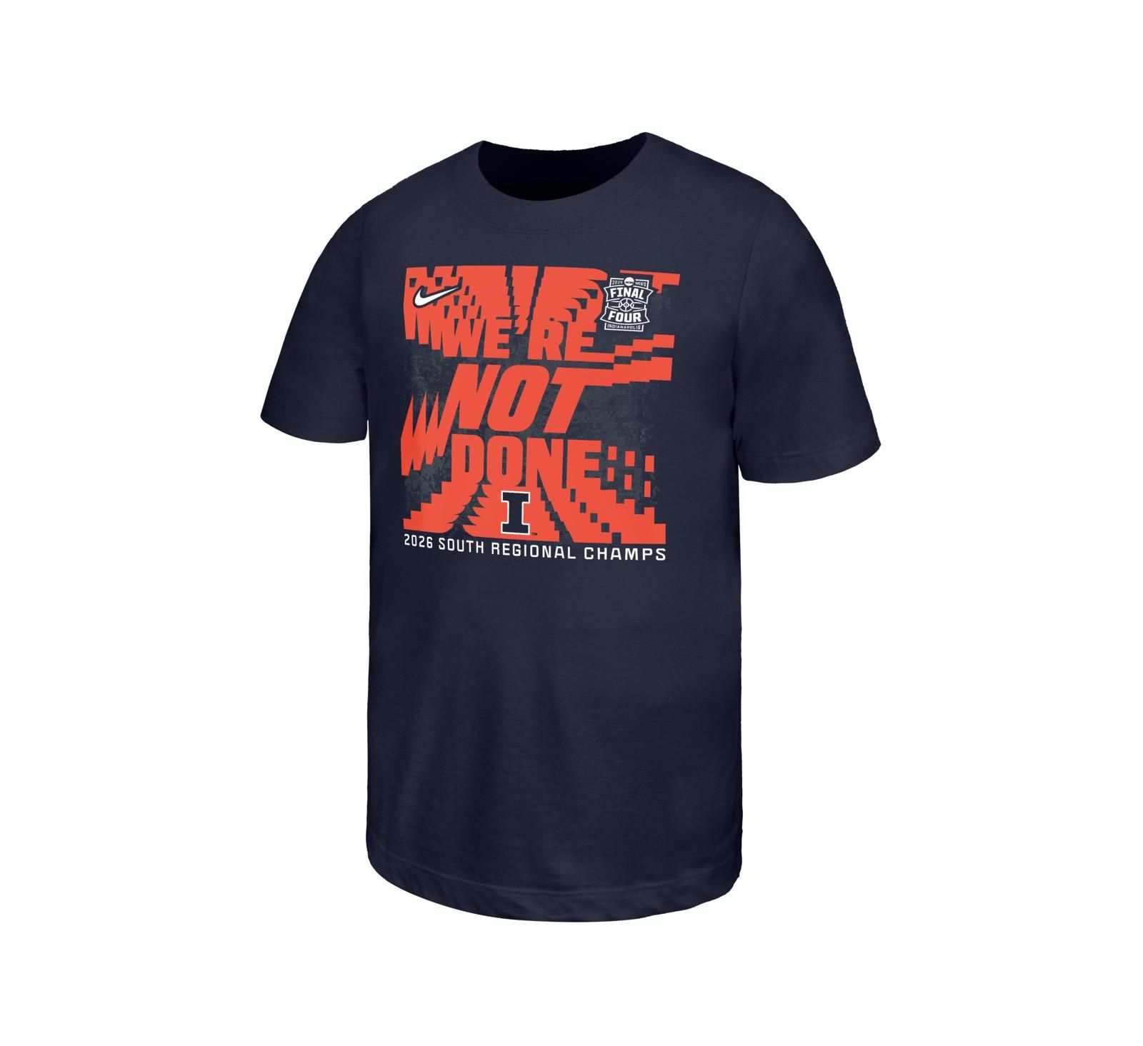 Nike Big Boys and Girls Navy Illinois Fighting Illini 2026 NCAA Men's Basketball Tournament March Madness Final Four T-Shirt