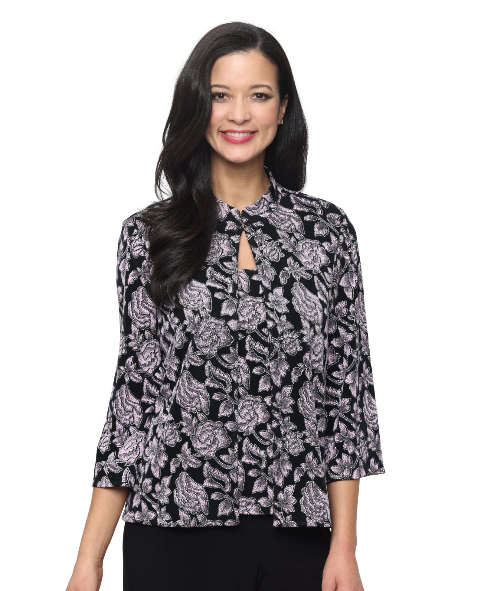 Alex Evenings Petite 3/4-Length-Sleeve Jacket and Sleeveless Top, 2-Piece Set