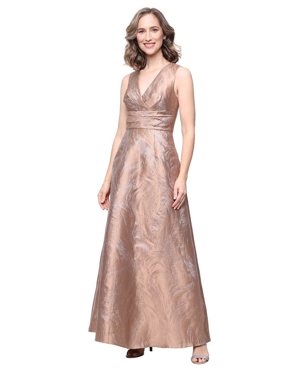 Alex Evenings Petite Jacquard Gown