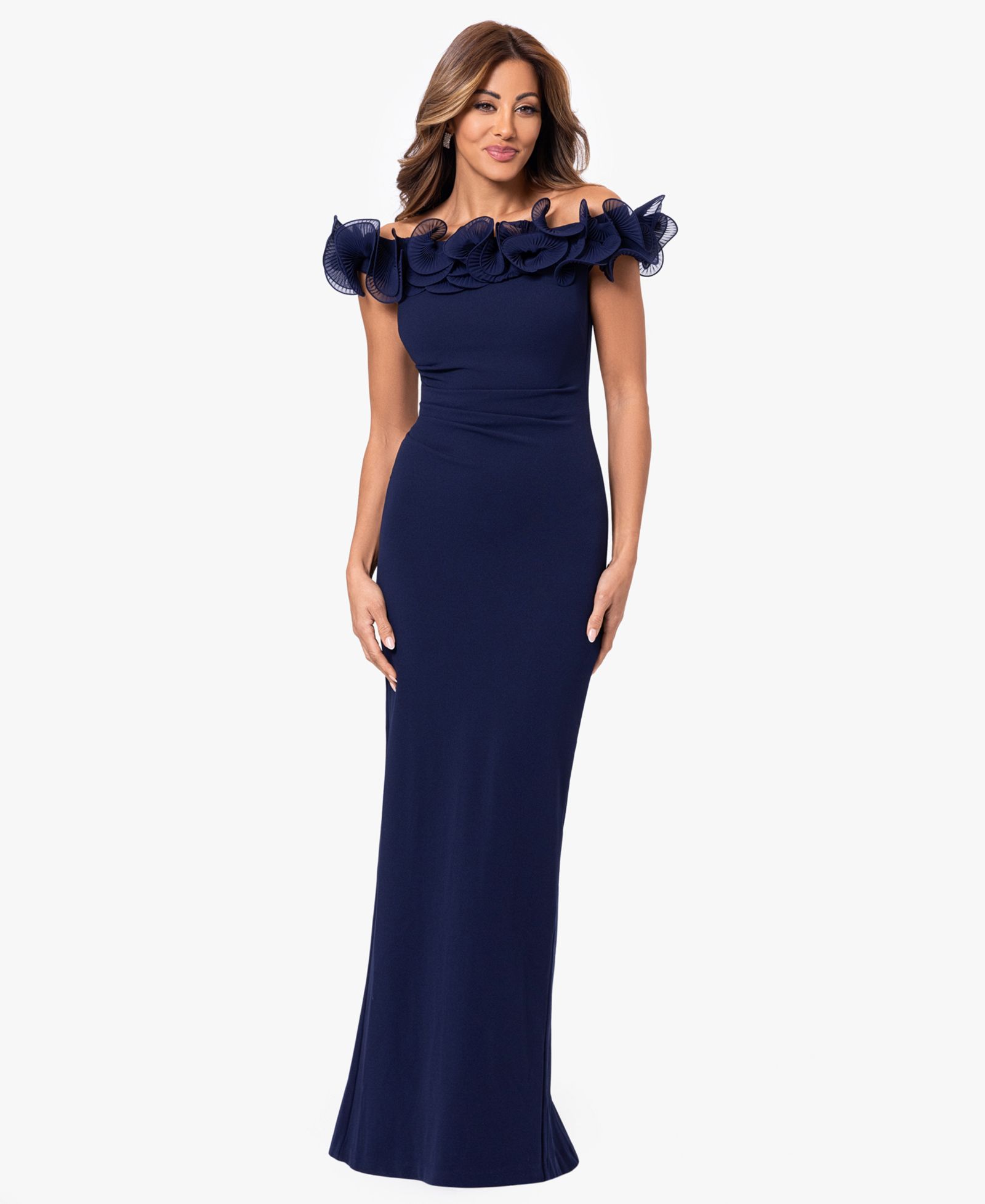 Вечернее платье XSCAPE Petite Off-The-Shoulder Ruched Wire Sheath