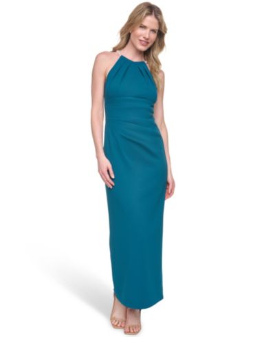 Вечернее платье Eliza J Petite Halter Neck Side Tuck Gown