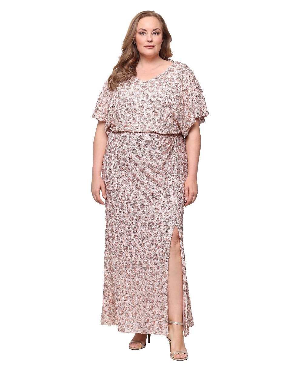 Alex Evenings Plus Sequin Blouson платье