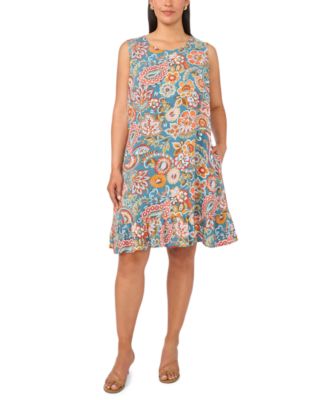 MSK Plus Size Crewneck Sleeveless Shift Dress