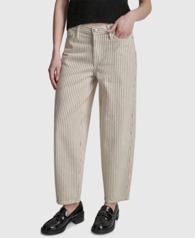 DKNY Jeans Женские джинсы Baby Barrel-Leg с полоской