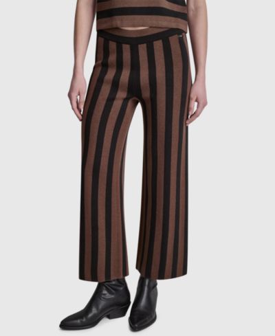 DKNY Jeans Women's Pull-On Striped Ankle-Length Pants