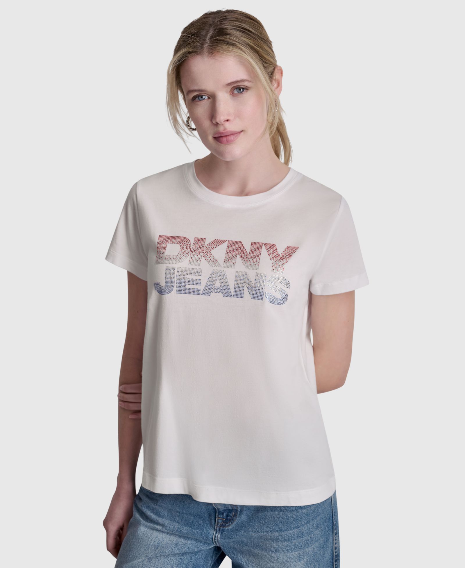 DKNY Jeans Женский мини-футболка с логотипом и эффектом омбре