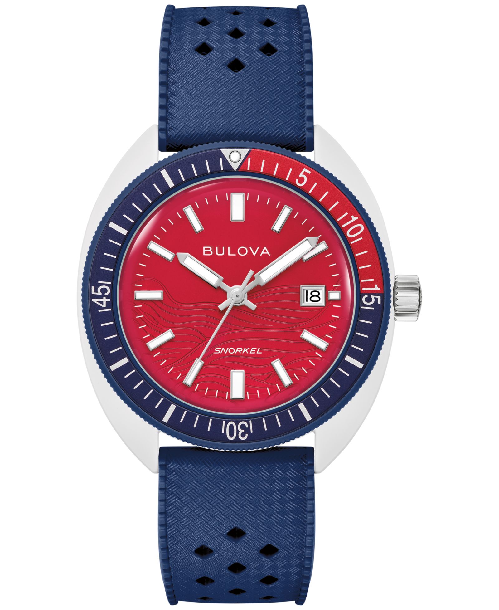 Bulova Men's Limited Edition Performance Snorkel "Sail 4th" Blue Rubber Watch 41mm