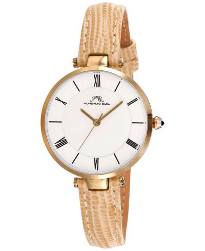 Porsamo Bleu Женские часы Bellevue Round, бежевый ремешок из натуральной кожи, 32 mm