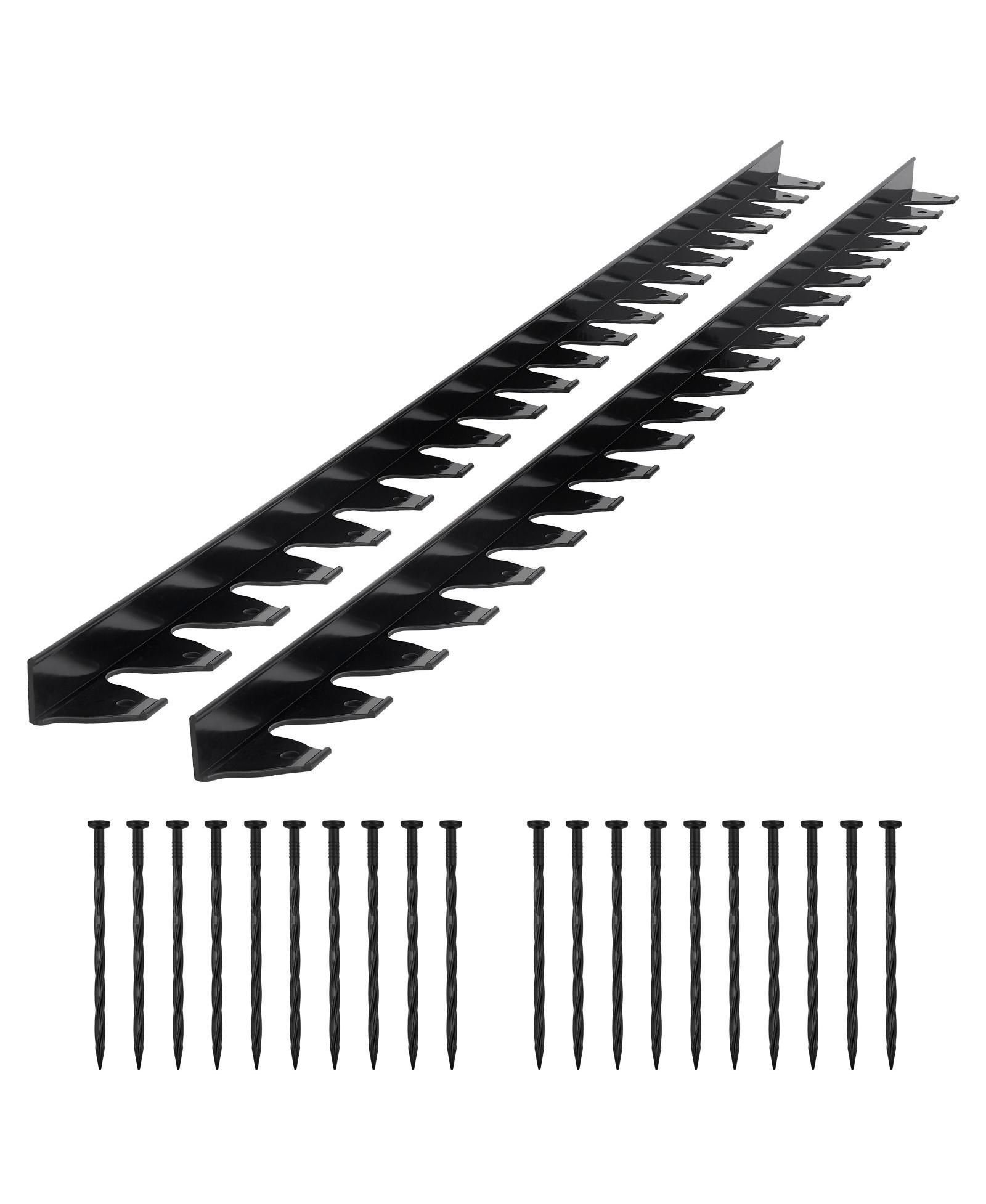 SUGIFT Landscape Edging Border, 10Pcs 6 feet x 1.6 inches, Plastic Garden Edging with 60 Spikes