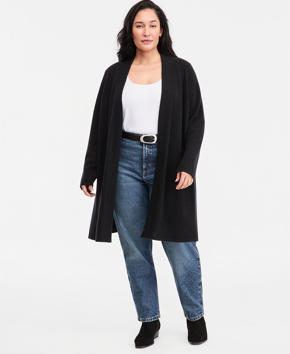 Charter Club Plus Size 100% Cashmere Open Cardigan, Macy's Exclusive