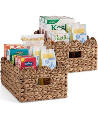Best Choice Products Scalloped Shelf Baskets, Woven Storage Bins, 2 Pack