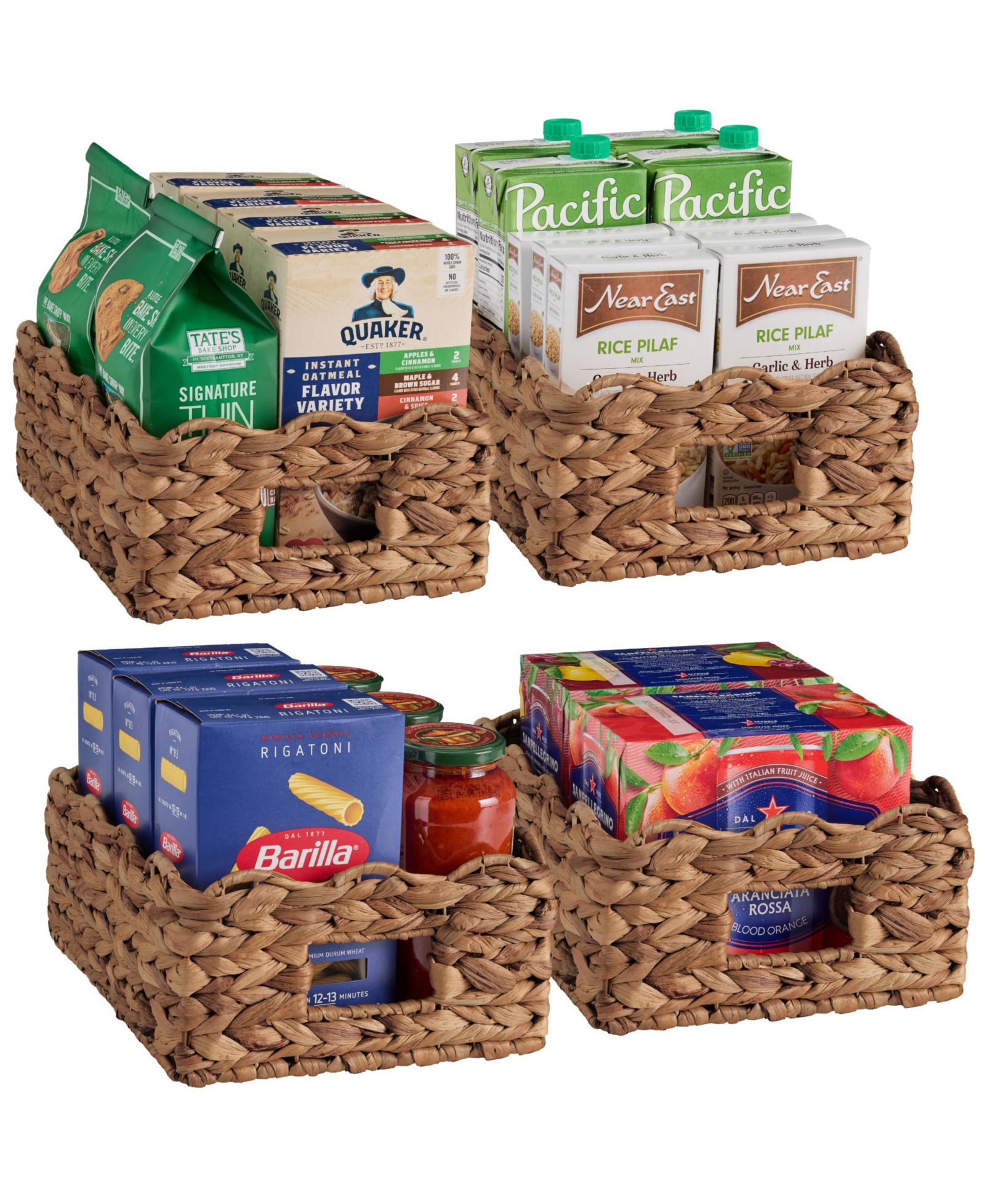 Best Choice Products  Scalloped Shelf Baskets, Woven Storage Bins, 4 Pack