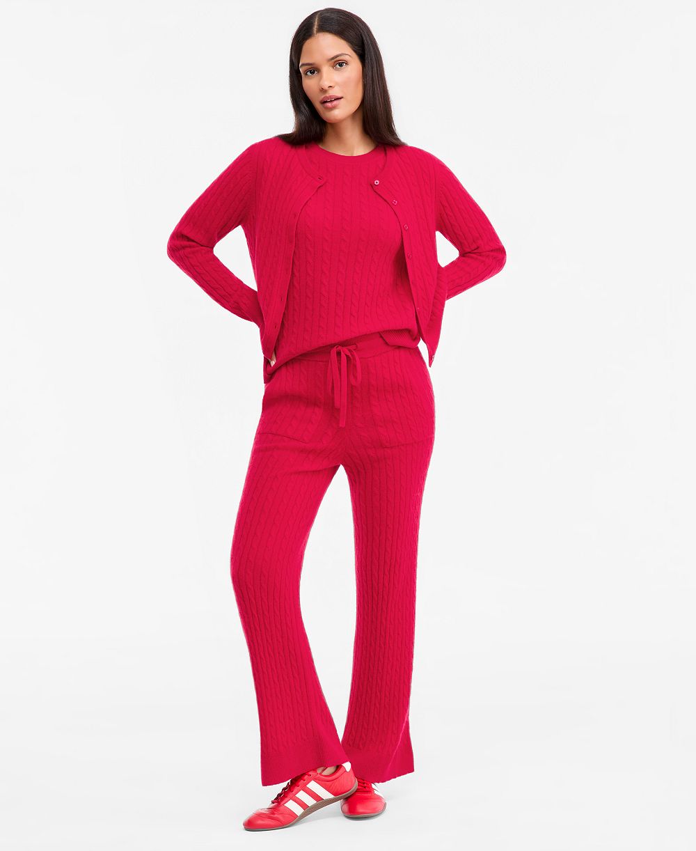 Charter Club Women's Cable-Knit Wide-Leg Pants, Macy's Exclusive