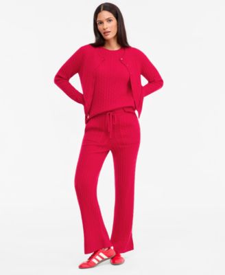Charter Club Women's Cable-Knit Wide-Leg Pants, Macy's Exclusive