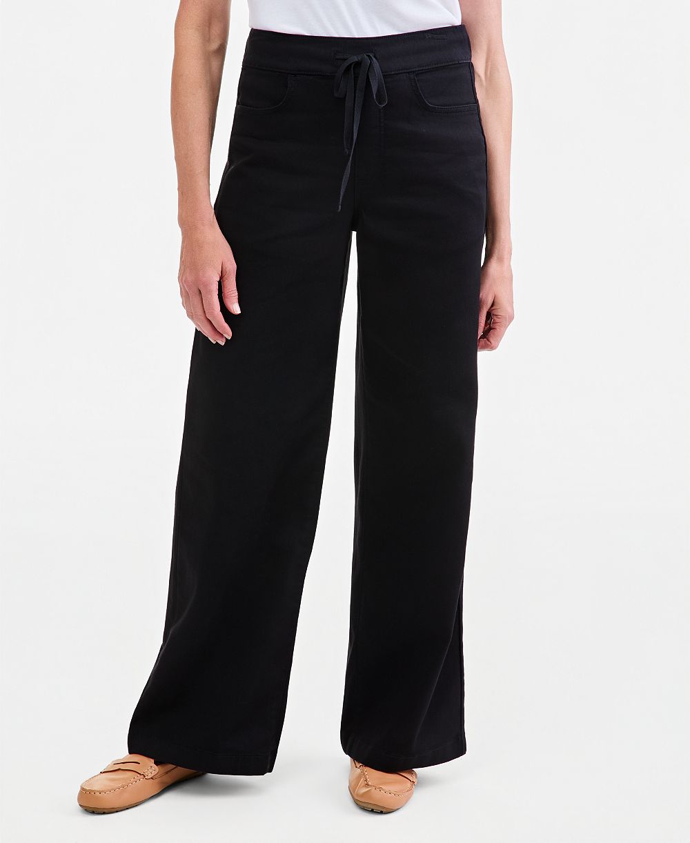 Style & Co Petite High-Rise Wide-Leg Knit Jeans