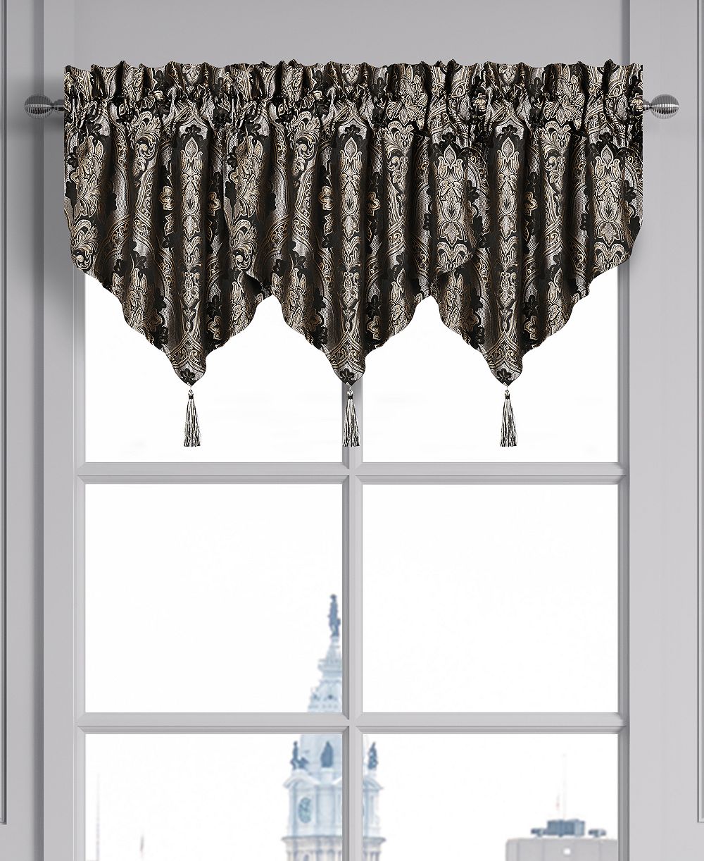 Five Queens Court Harriman Window Ascot Valance, 40" x 21"
