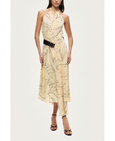 NOCTURNE Women's Printed Halter Midi Dress