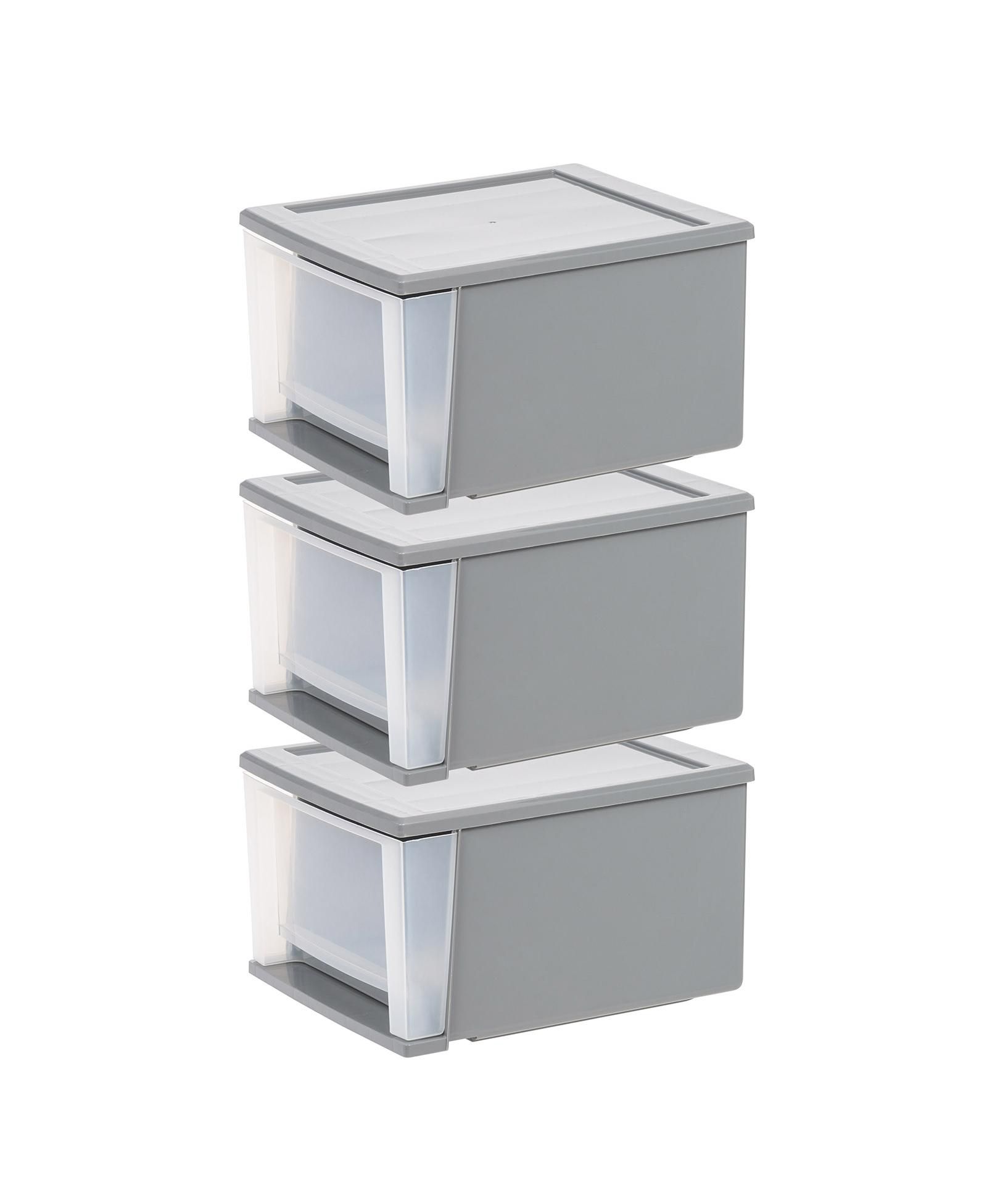 IRIS, Inc. 12" W Stackable Storage Drawer, Pack of 3