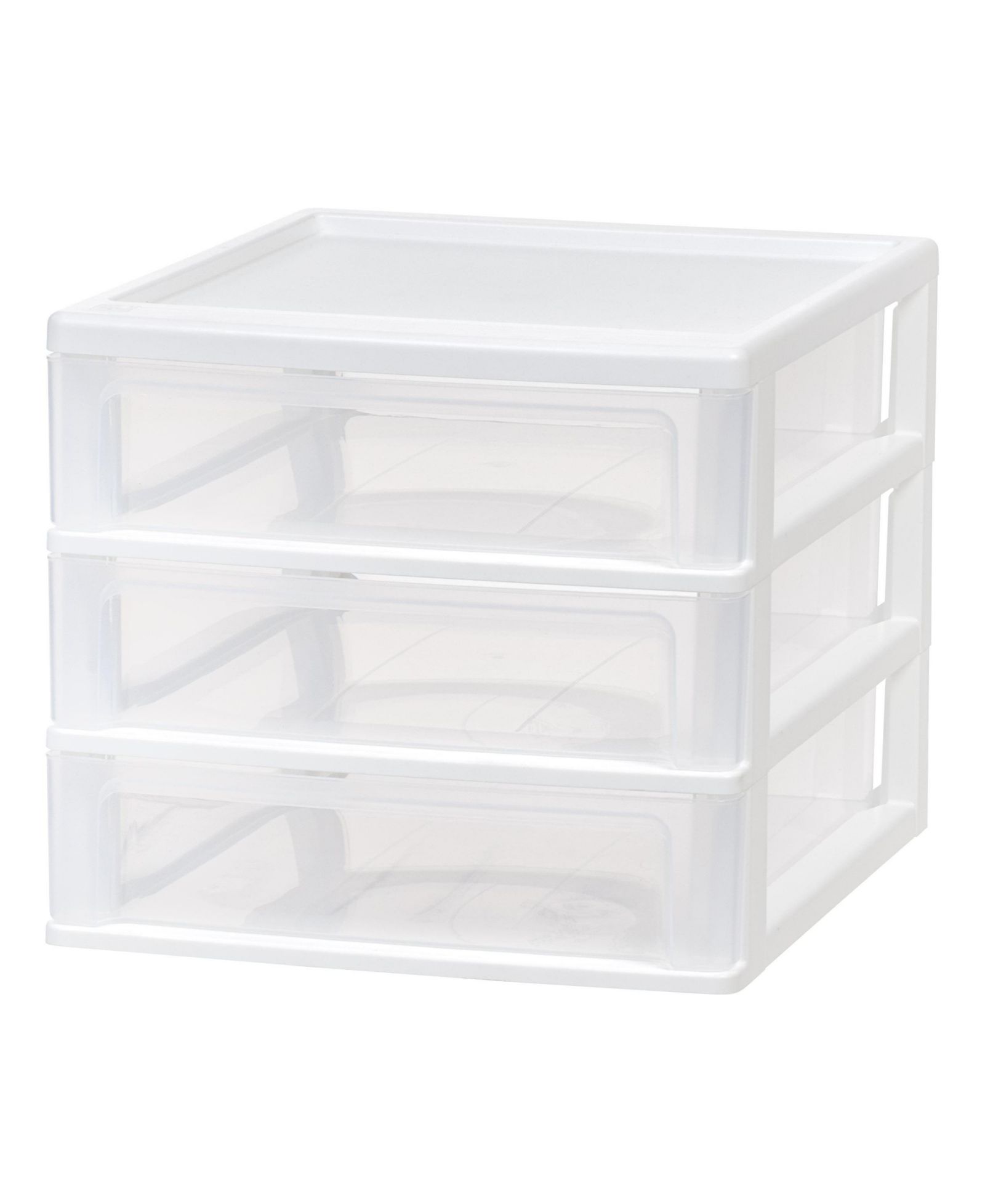 IRIS USA Medium 3-Drawer Stacking Desktop Organizer, 1 Pack, Plastic Drawer Storage Container for Stationery Art Craft Supplies