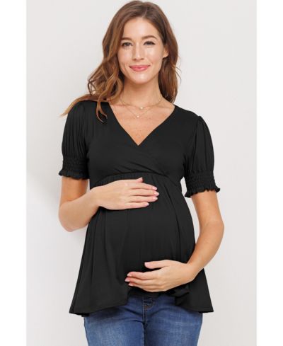 Hello Miz Maternity Wrap Nursing Top with Empire Waist