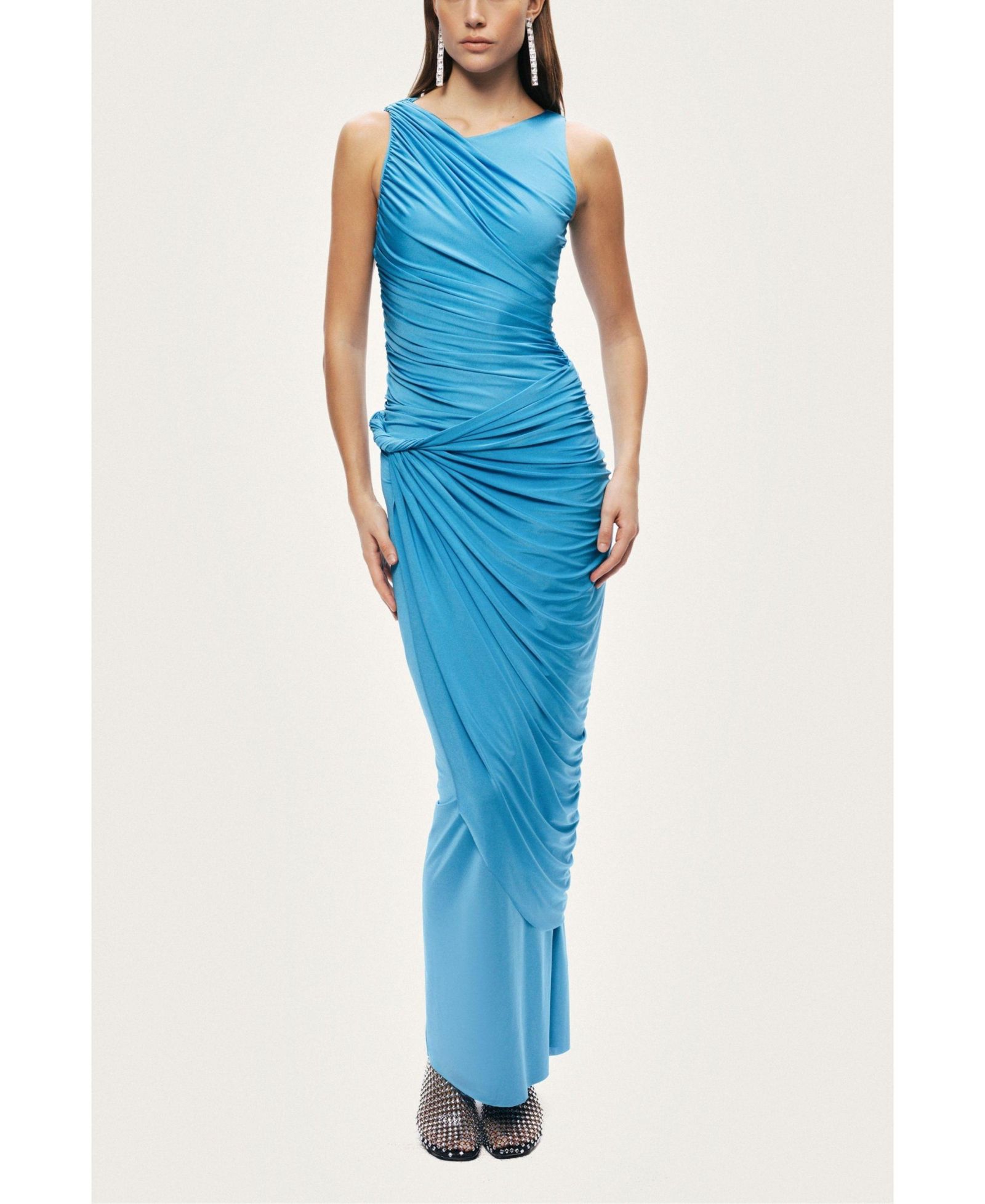 NOCTURNE Women's Draped Sleeveless Maxi Dress
