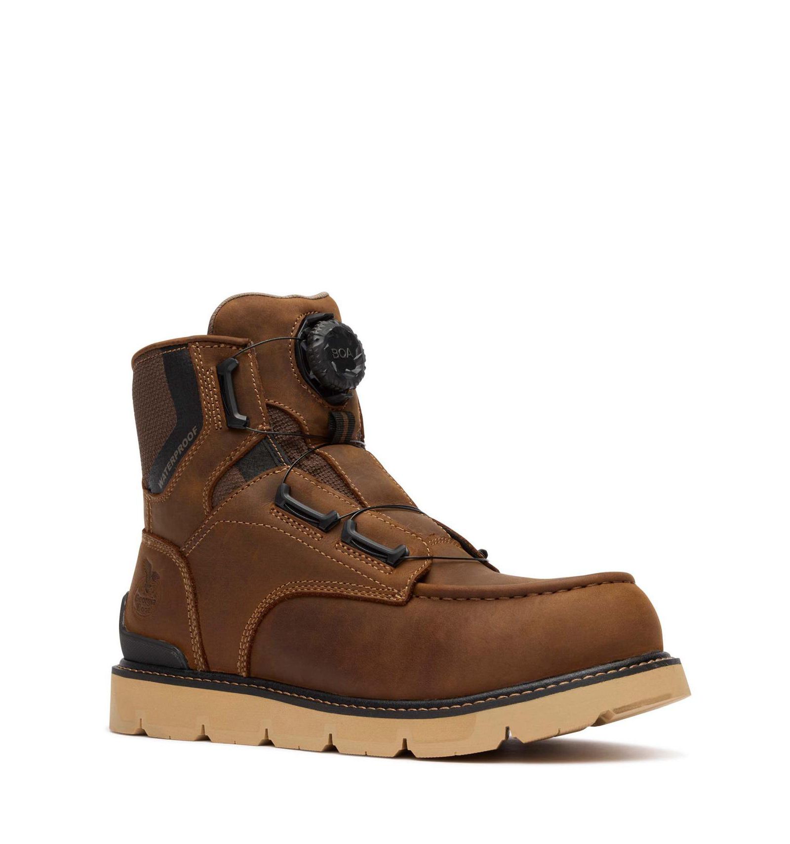 GEORGIA BOOT Men's Carbon Flex BOA Waterproof Moc-Toe Work Boot