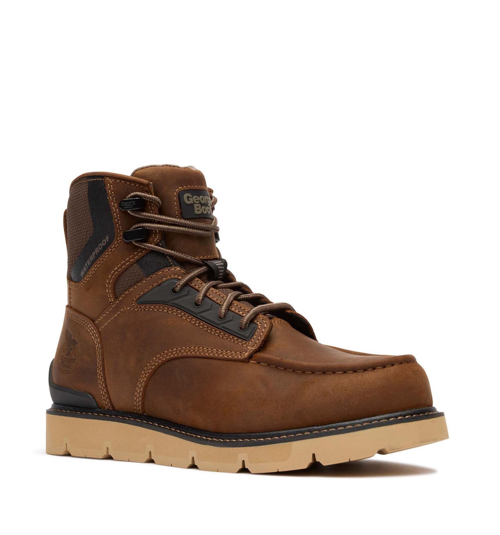 Мужские водонепроницаемые рабочие ботинки GEORGIA BOOT 6" Carbon Flex Wedge Moc-Toe