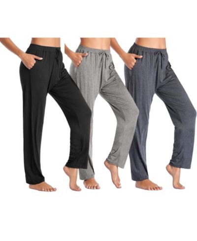 Blue Ice Women's Loose Fit Classic Lounge Pants-3 Pack