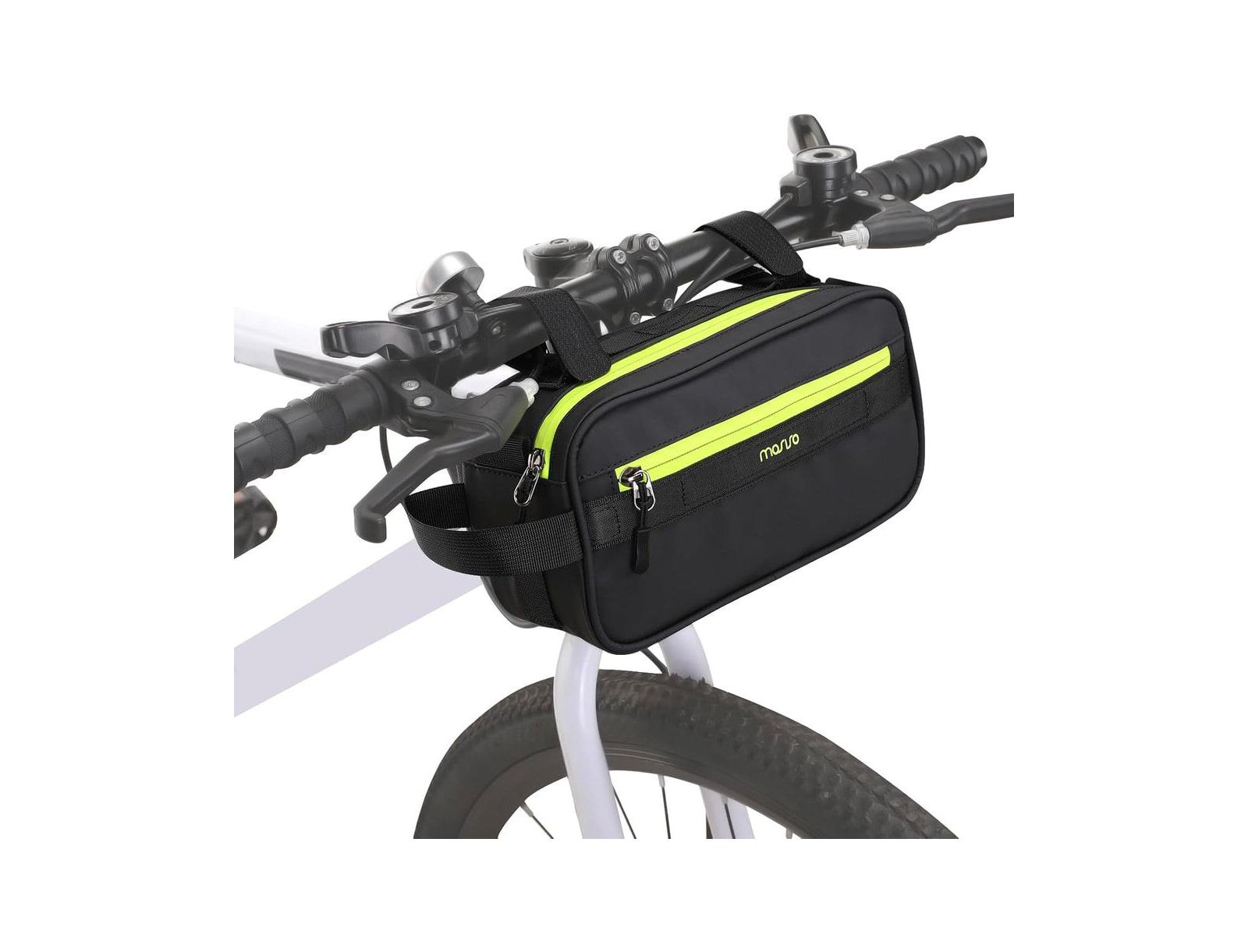 AOLIGEIJS Waterproof Bike Handlebar Bag with Shoulder Strap, Bicycle Front Storage Pouch for Commuting Cycling Travel