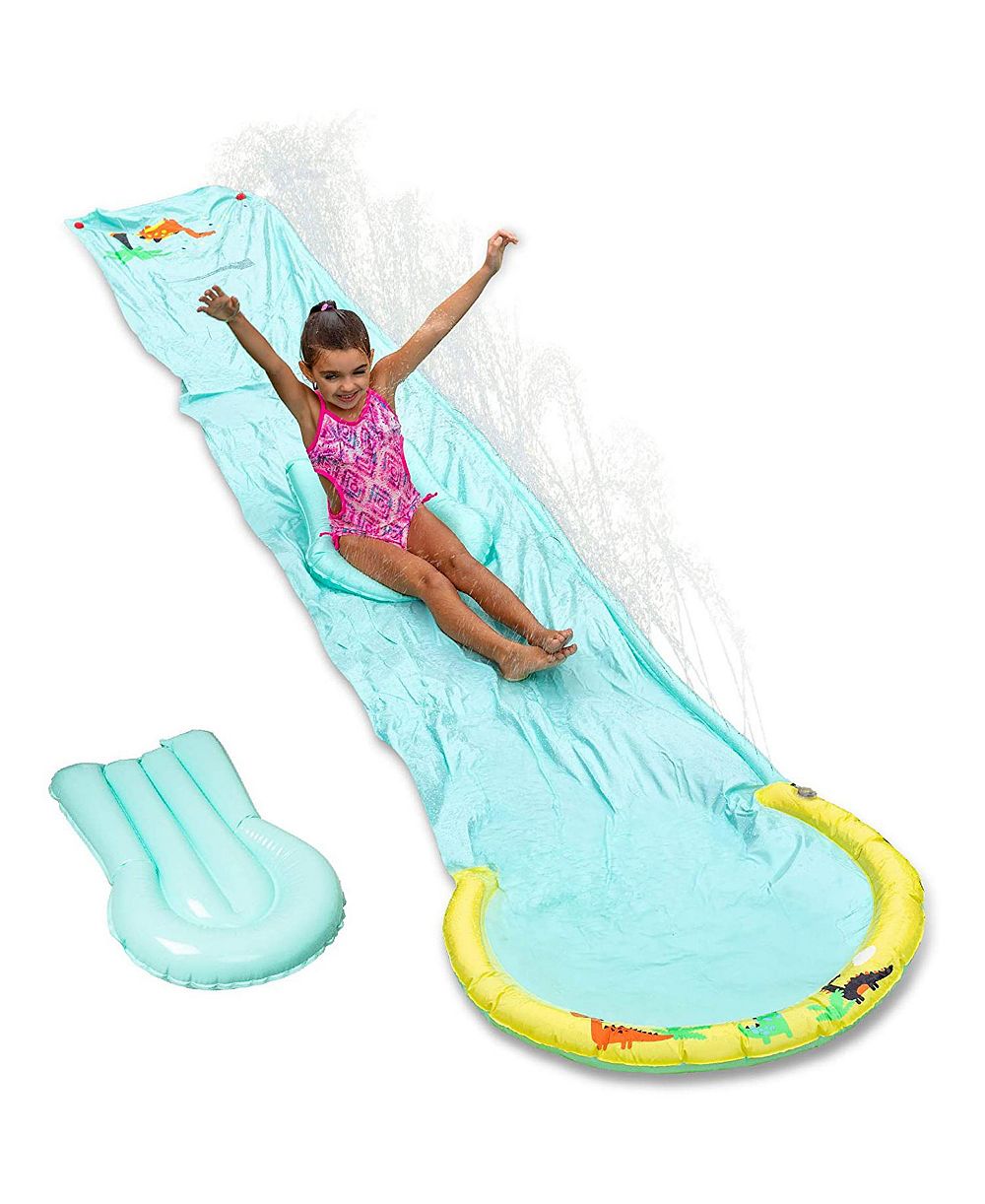 Hoovy Giant 16 Foot Kids Backyard Water Splash Slip and Slide Toy with Bodyboard