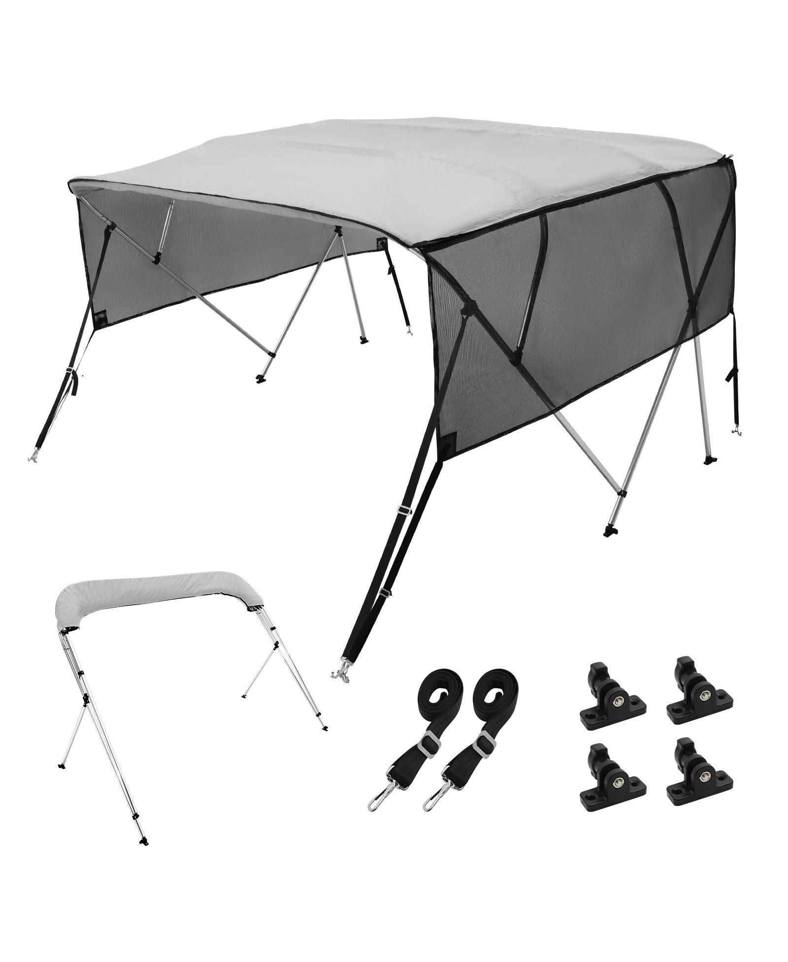 Тент Mecale 4 Bow Bimini Top 8 Ft с Mesh Sidewalls и Aluminum Frame