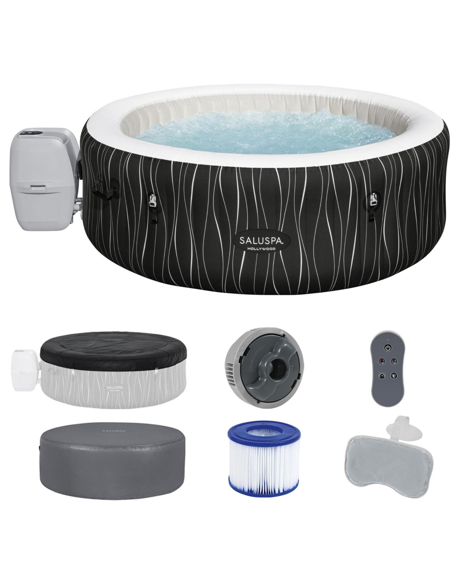 Bestway SaluSpa Hollywood EnergySense Luxe AirJet Inflatable Hot Tub