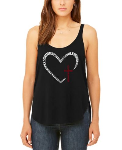 LA Pop Art Женский майка Blessed Heart Premium Word Art Flowy