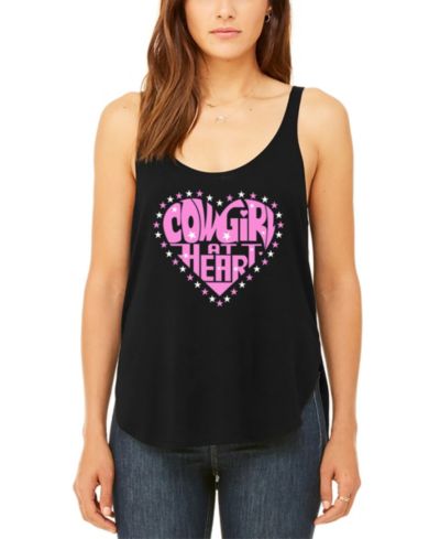 Женский топ LA Pop Art Cowgirl at Heart Premium Word Art Flowy Tank Top