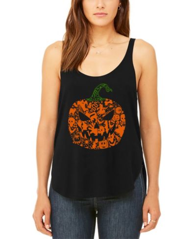 Женская свободная майка LA Pop Art Halloween Pumpkin Premium Word Art