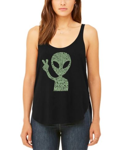 Женский топ LA Pop Art Peace Alien Premium Word Art Flowy Tank