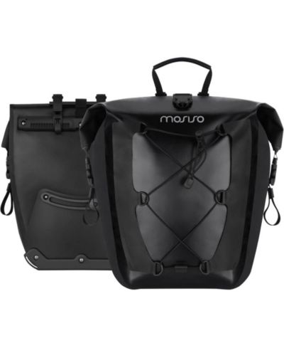AOLIGEIJS Waterproof Bike Panniers 2 Pack 25L Rear Rack Saddle Bags TPU Bicycle Storage Trunk Bag for Commuting Touring Road Mountain Cycling