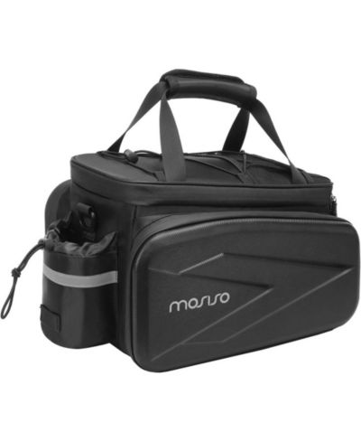 AOLIGEIJS Insulated Bike Rear Rack Bag 8L Trunk Cooler with Foldable Panniers, Waterproof Cycling Storage Bag with Shoulder Strap for Commuting