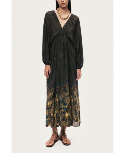 NOCTURNE Women's Printed Long Sleeve Maxi Dress