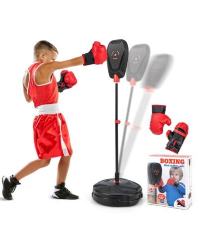Costway Kids Punching Bag with Stand Height Adjustable Boxing Equipment with Gloves