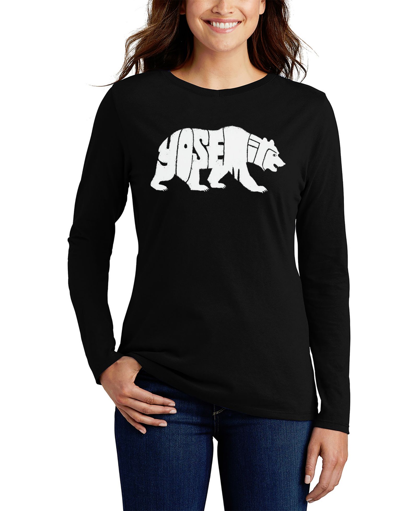 Женская футболка LA Pop Art Yosemite Bear Word Art Flowy